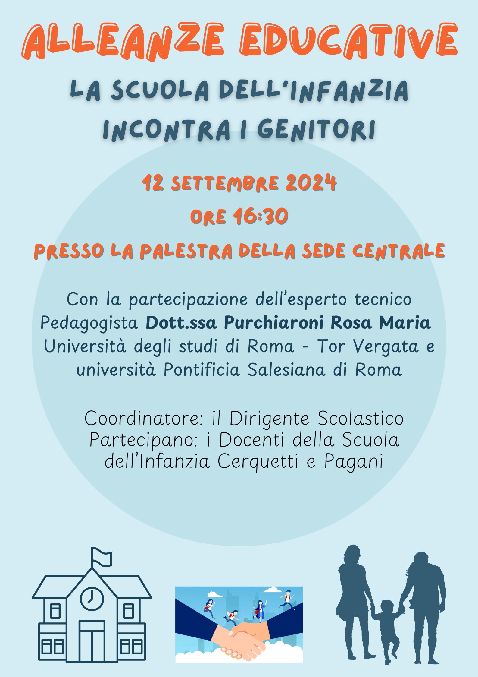 Incontro con i genitori degli alunni neoiscritti alla scuola dell’Infanzia Cerquetti-Pagani